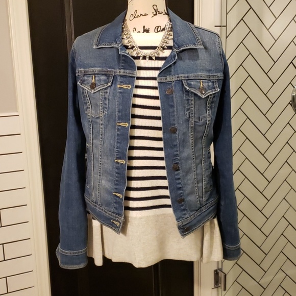 Loft Navy and grey striped sweater - Picture 4 of 7